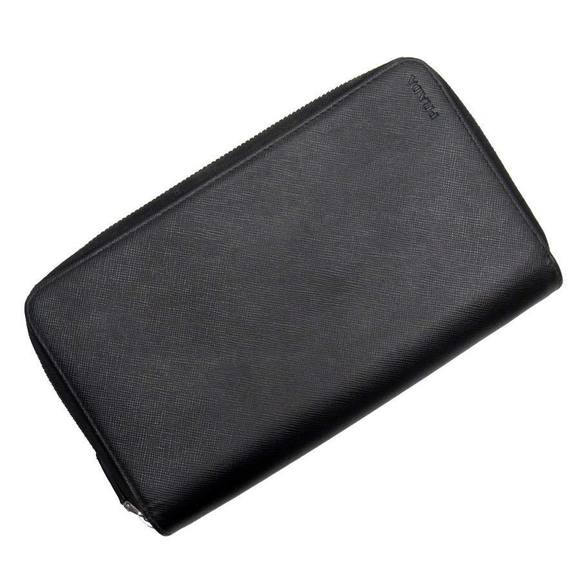 Prada Black Saffiano Zippy Organizer Leather - Picture 1 of 3